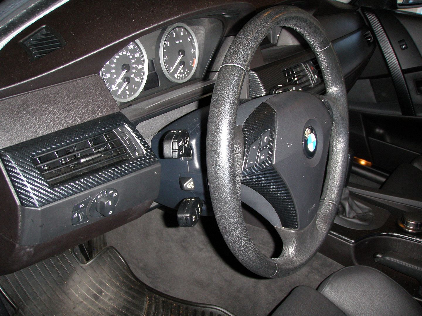 BMW E60 550I carbon fiber interior wrapped in black Forums